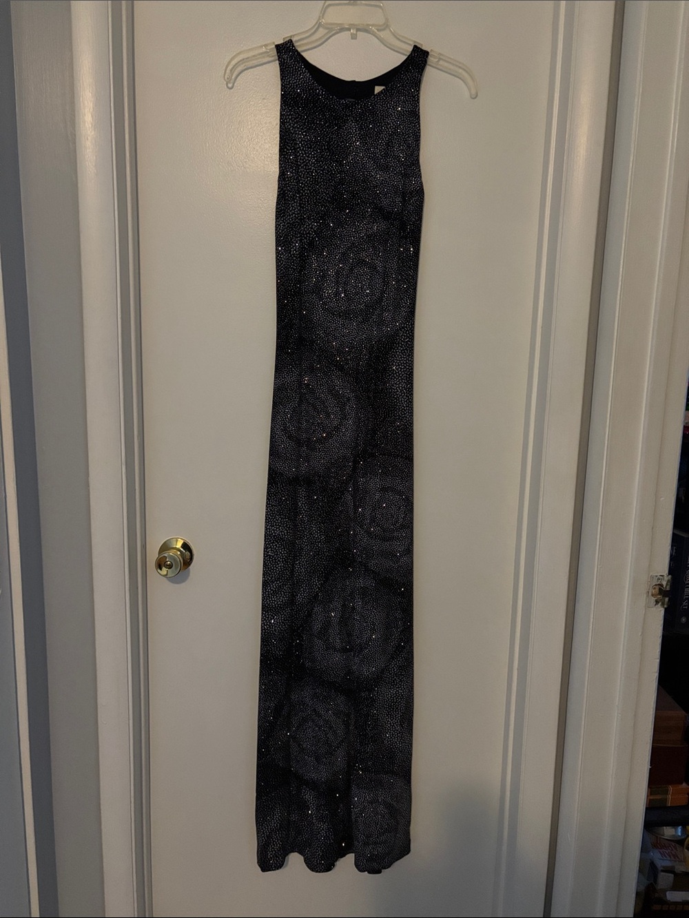 Elegant Black and Silver Women's Formal Gown